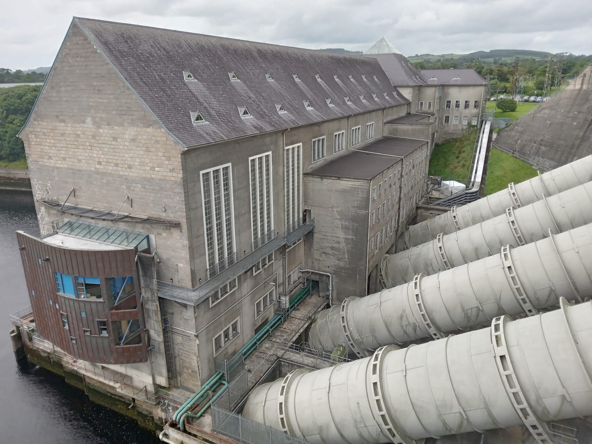 1929 06 River Shannon, Ardnacrusha hydroelectric power station, penstocks feed water to turbines