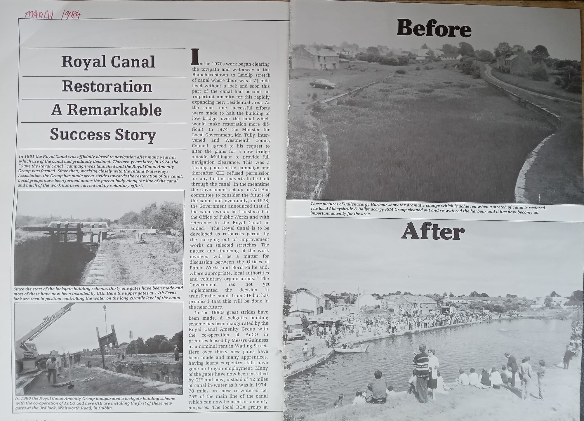 1984 Afloat Magazine Royal Canal restored.1