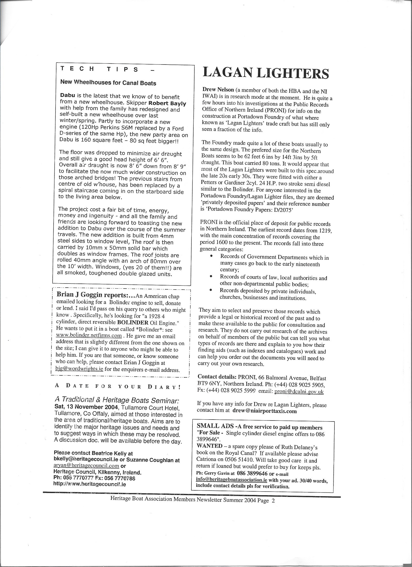 2004 Heritage Boat Association newsletter.2