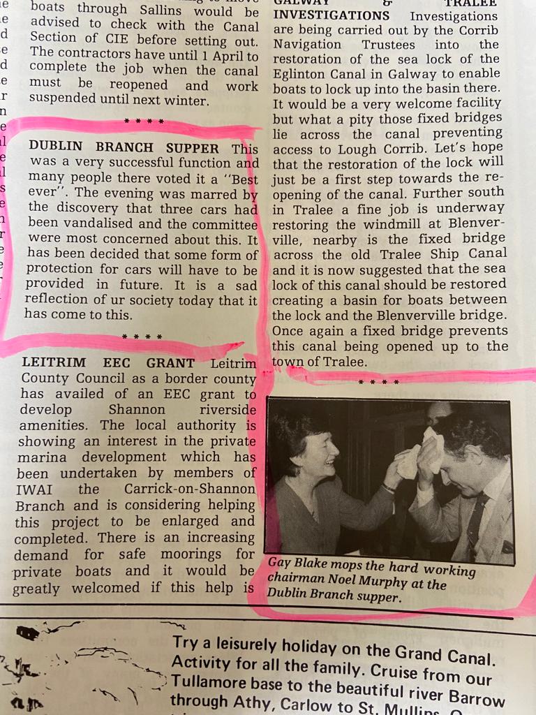 Dublin IWAI dinner, chairman Noel Murphy