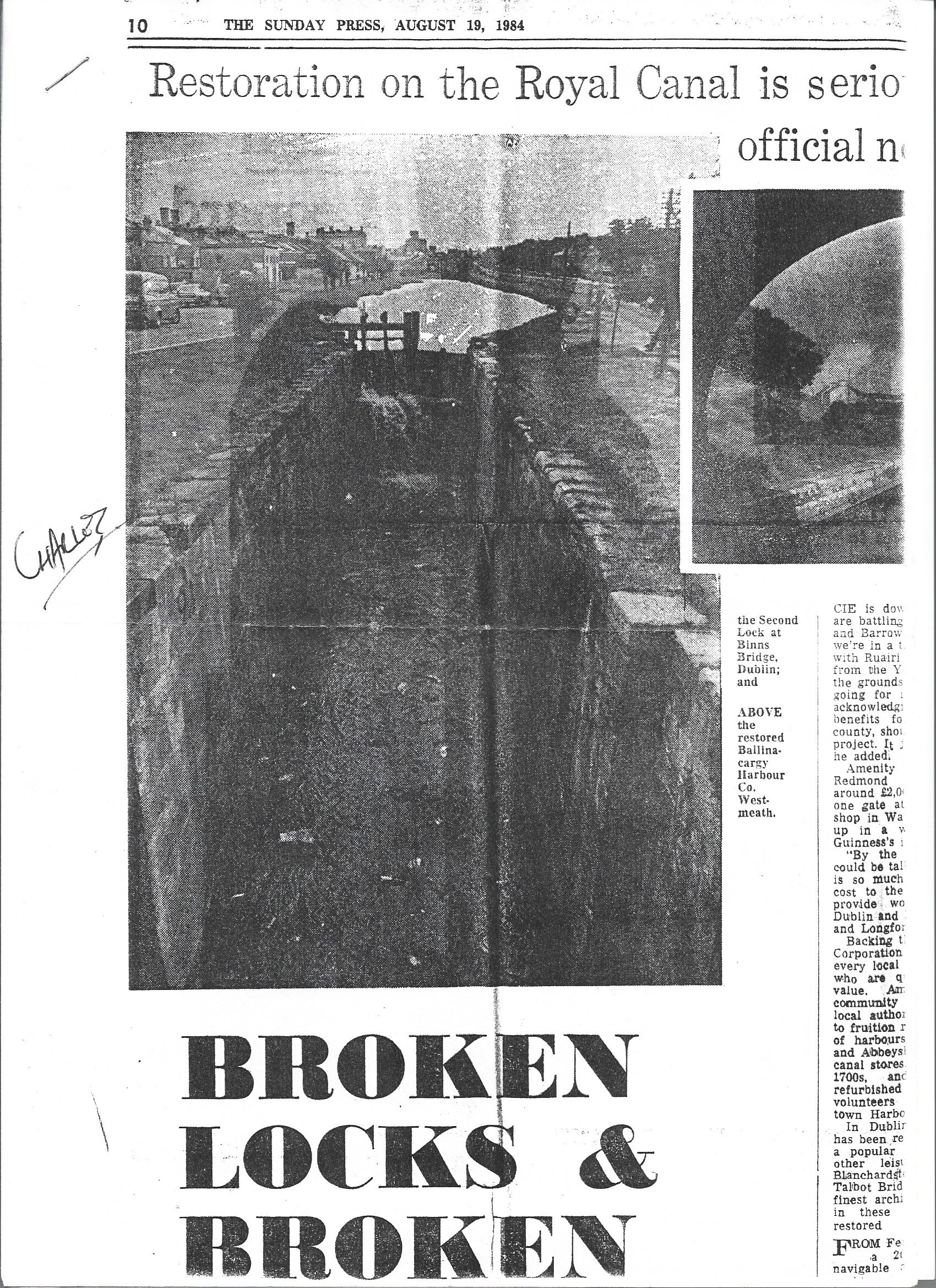 1984 08 19th Irish Press Royal Canal restoration.1