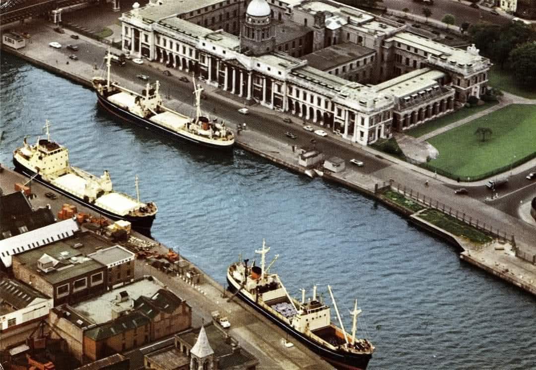 000 River Liffey Dublin ships moored at Custom House