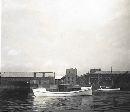 1938 River Liffey Ringsend Charles Whitton or Maeve moored at  R.Dodder Grand Canal