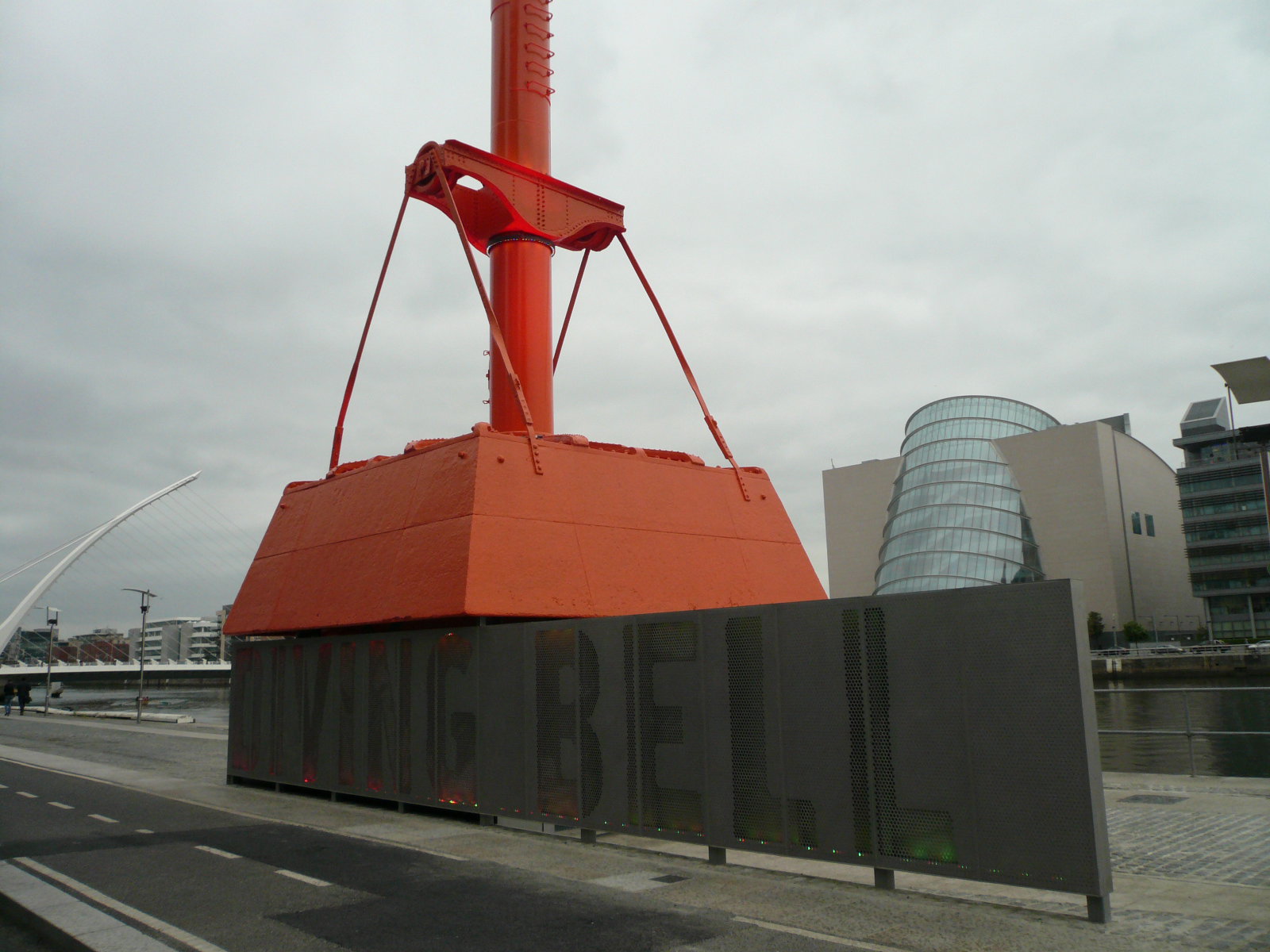 2015 06 River Liffey Diving Bell, used to let divers down to flatten the bed of sand for construction of the quays