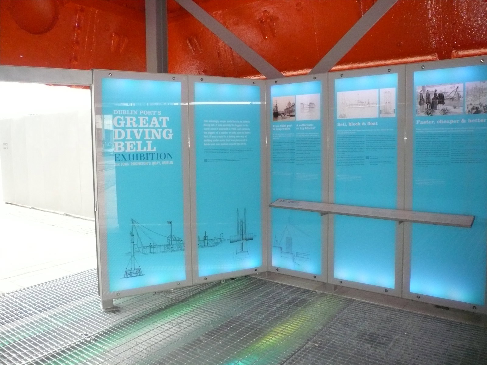 2015 06 River Liffey Diving Bell, used to let divers down to flatten the bed of sand for construction of the quays