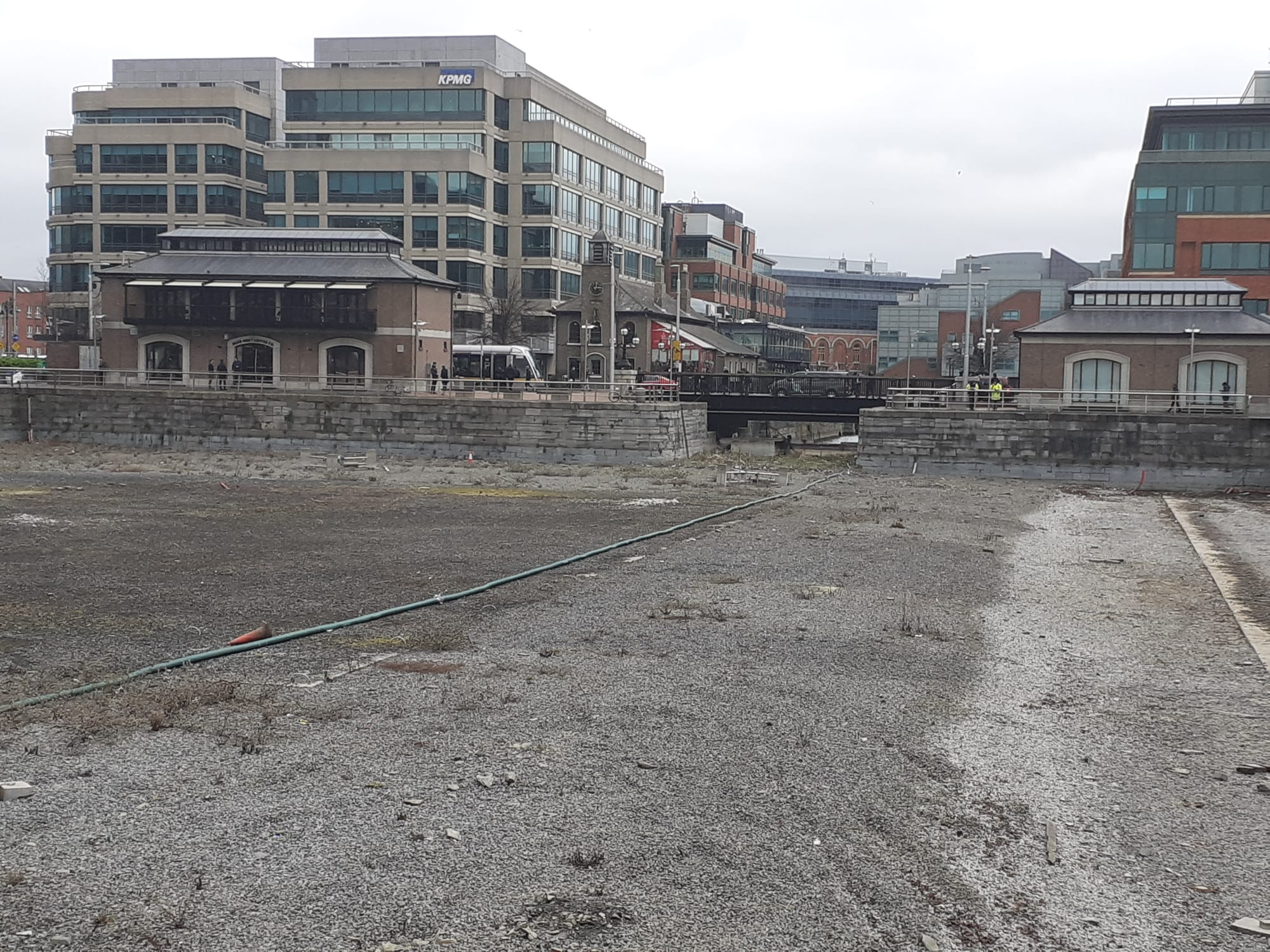 2020 02 07th River Liffey  Georges Dock Dublin, dried and awaiting whitewater kayak plan