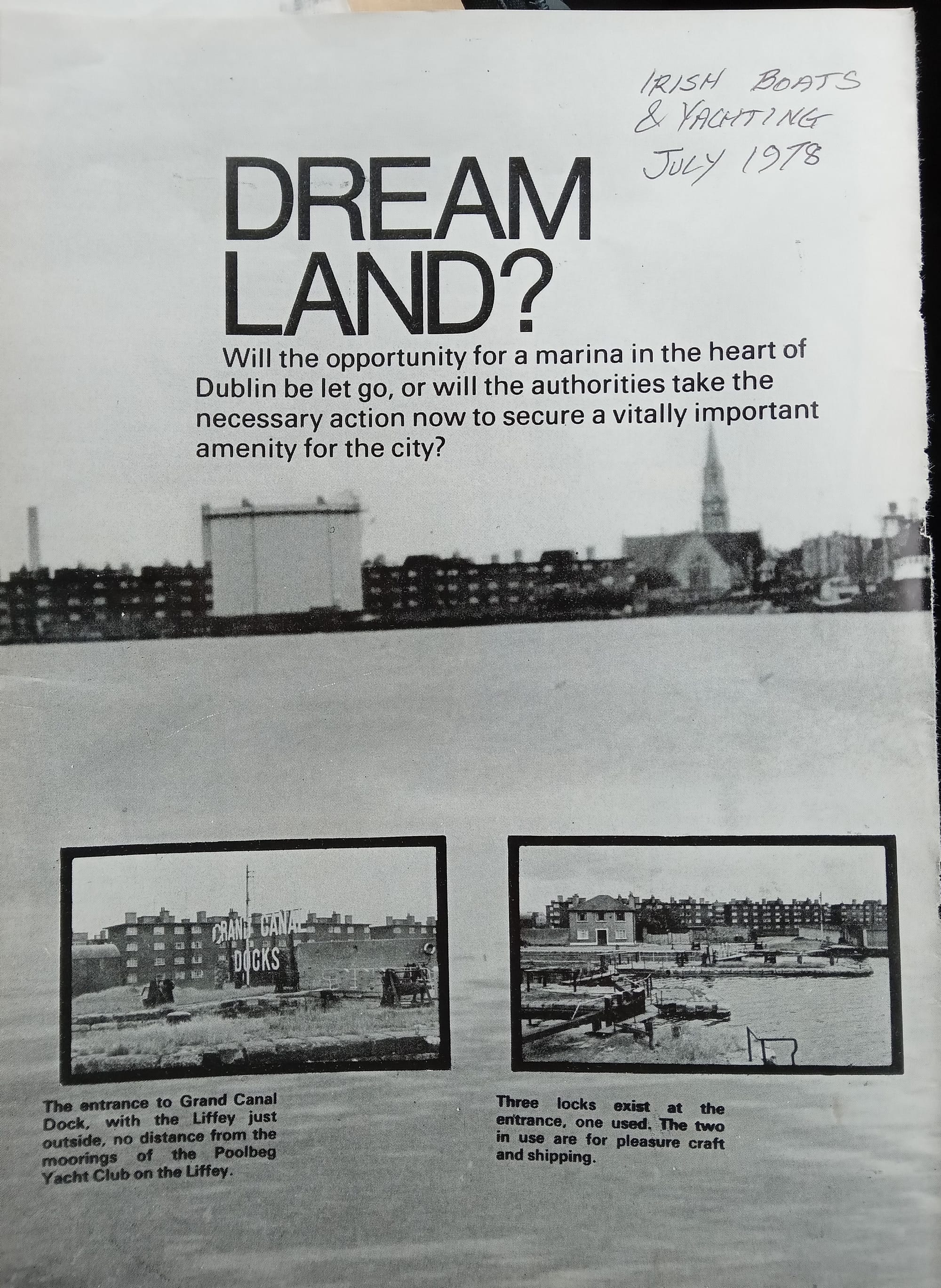 1978 Grand Canal Basin Dublin by Irish Boats and Yachting 1