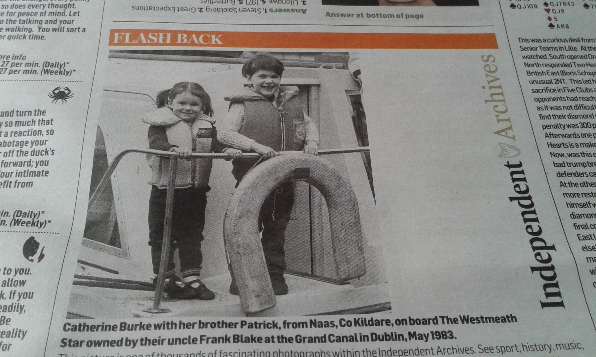 1983 05 Irish Independent Grand Canal Dublin rally boat Westmeath Star