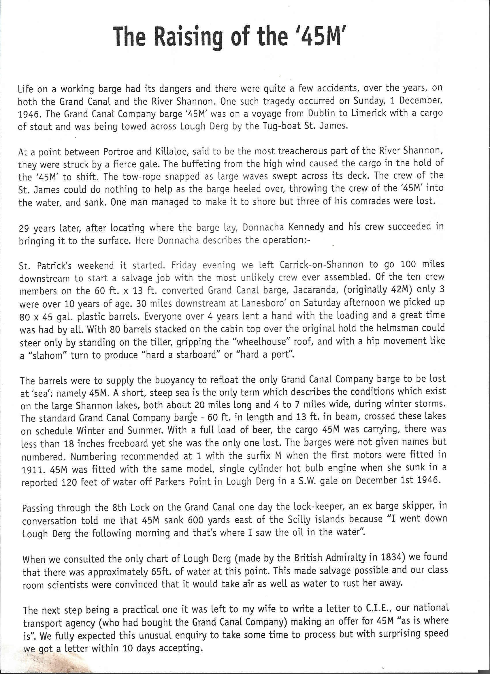 1996 Shannon Harbour Rally program