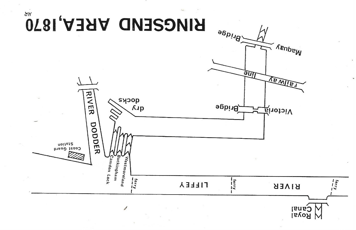 1870 Grand Canal Basin Dublin 4 map by Gerard Darcy