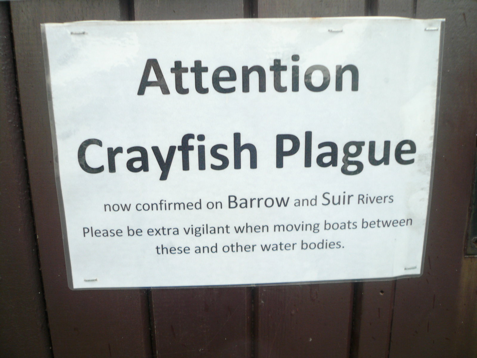 2018 01 River Barrow Crayfish Warning