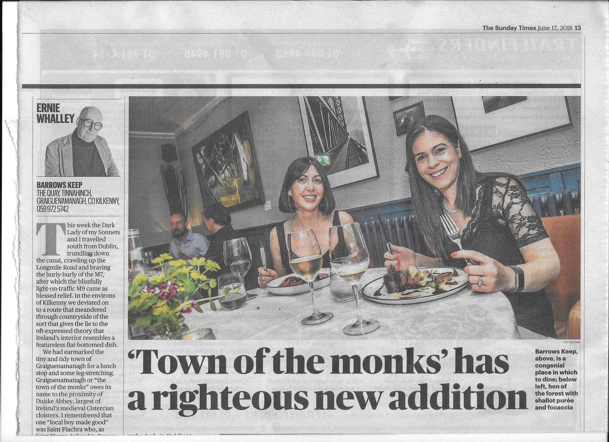 2018 06 17th Sunday Times River Barrow Graiguenamanagh Barrows Keep restaurant