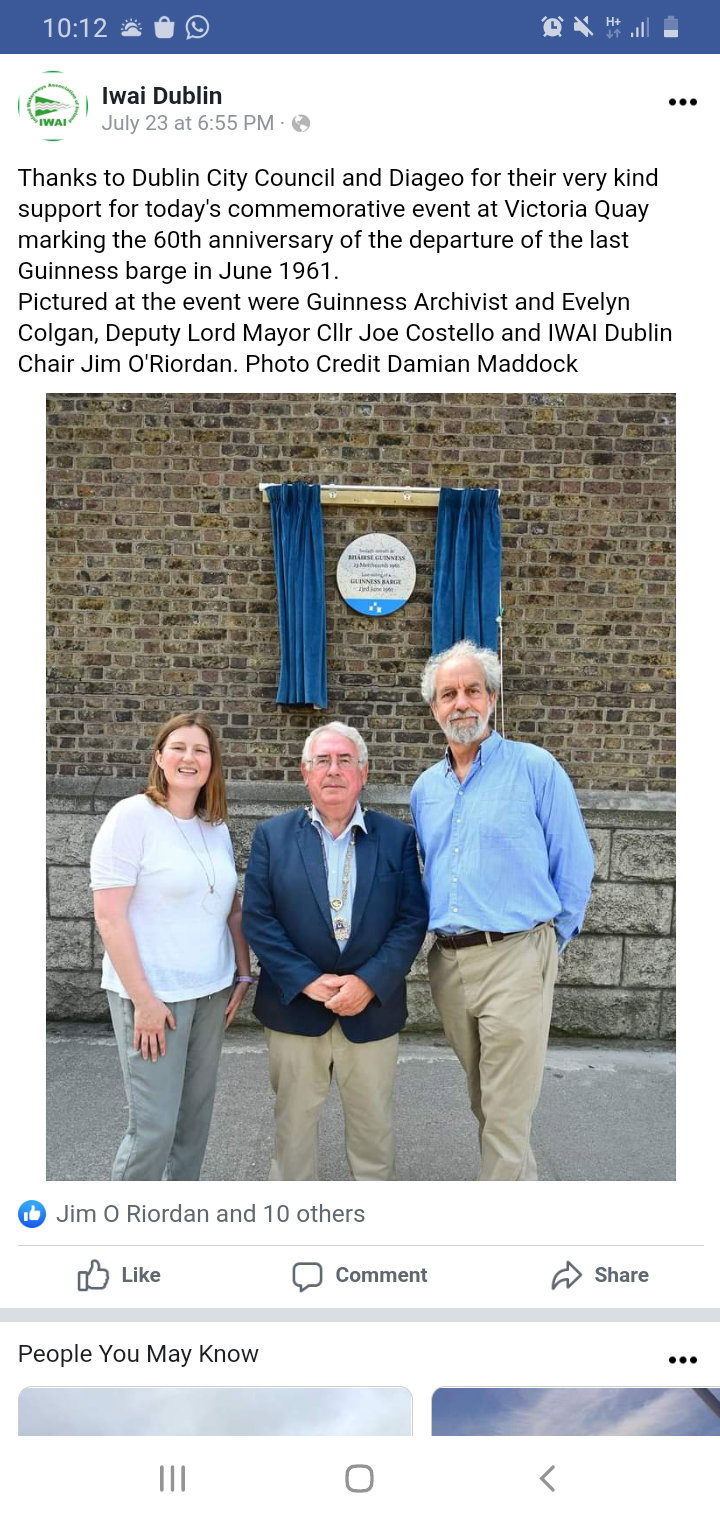 2021 07 26th River Liffey Dublin iIWAI Guinness plaque is replaced with new