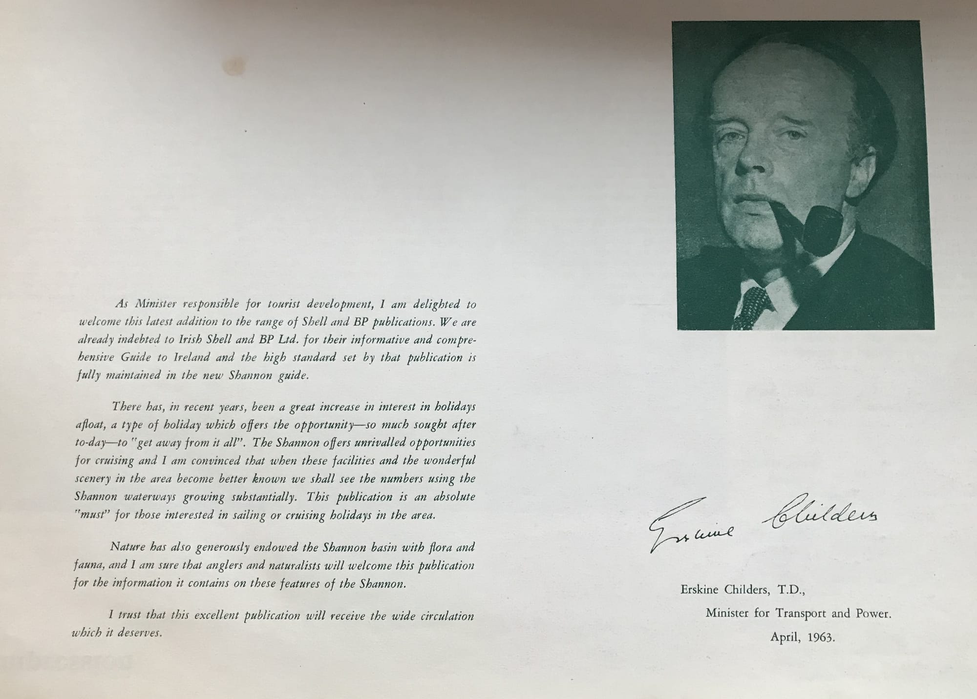 1963 04 book Shannon Guide intro by Erskine Childers