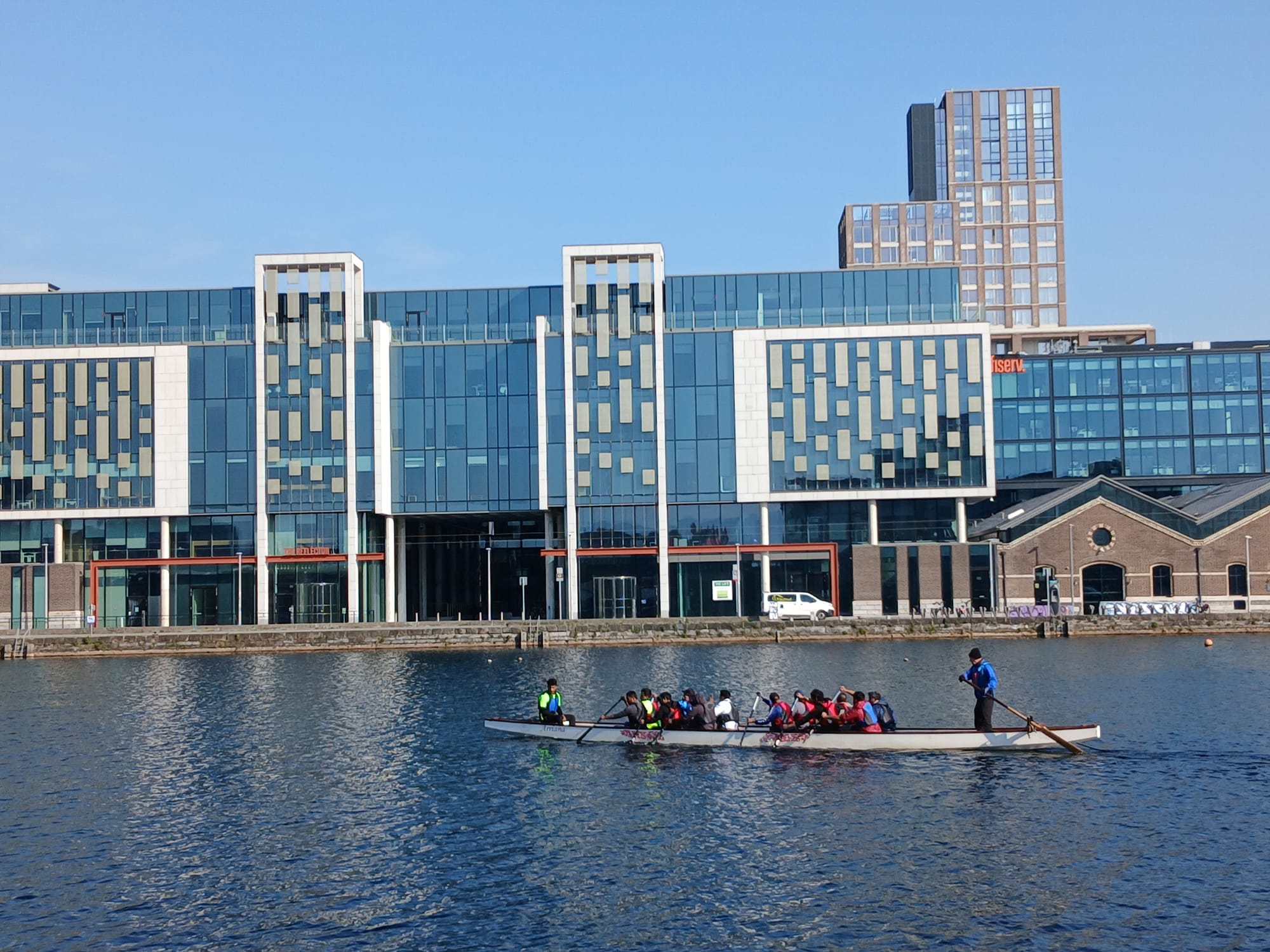 2026 03 21st Grand Canal Basin Dublin 4 dragon boat paddlers