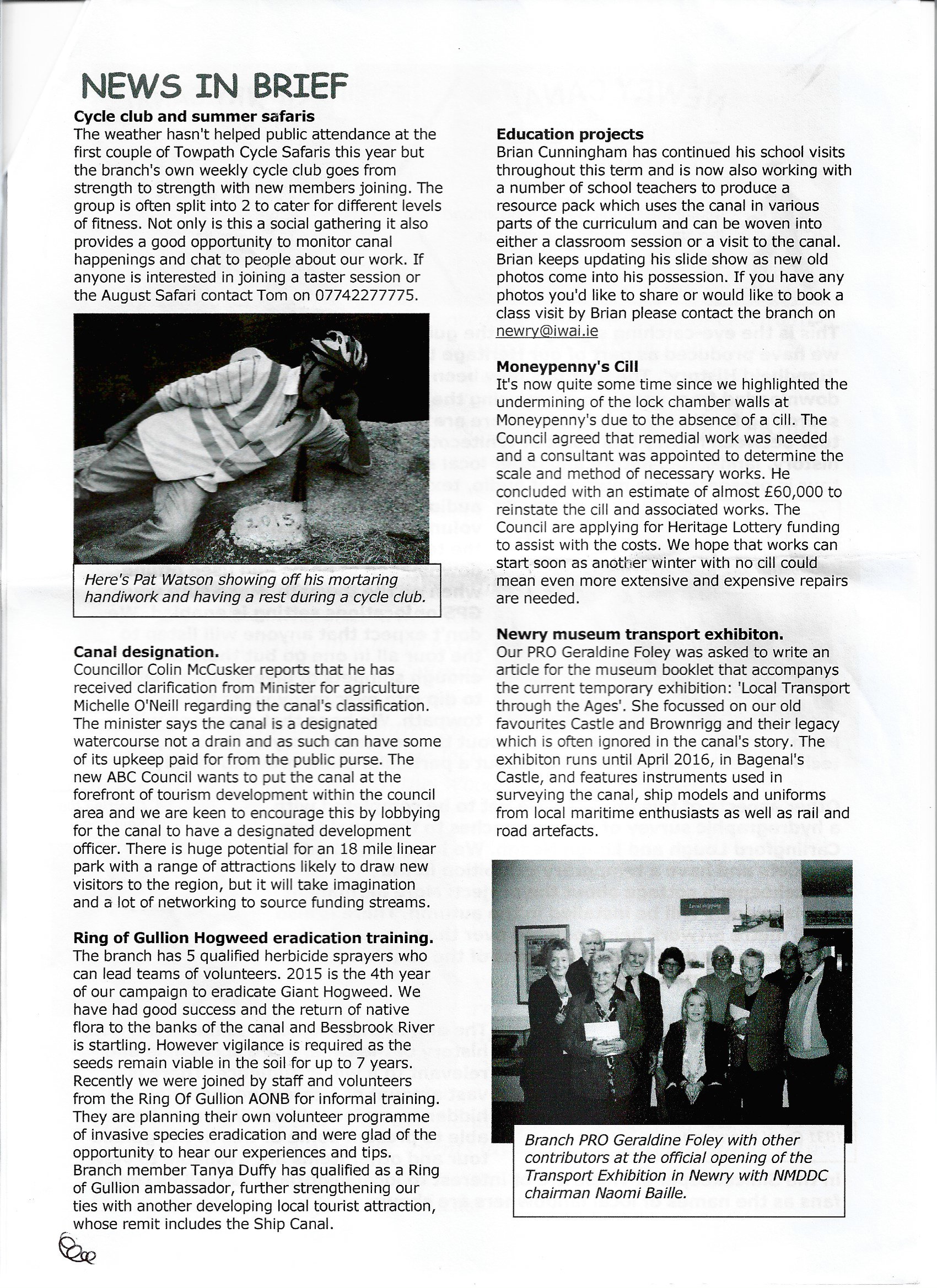 2015 Newry Canal IWAI newsletter