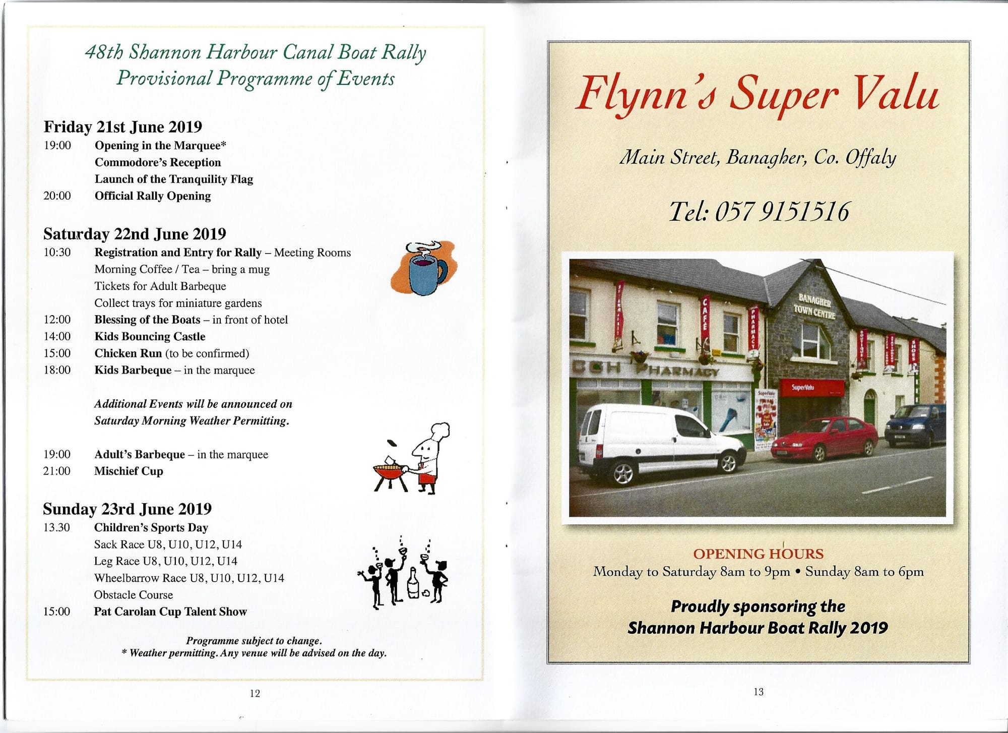 2019 06 21st Grand Canal Shannon Harbour Boat Rally program