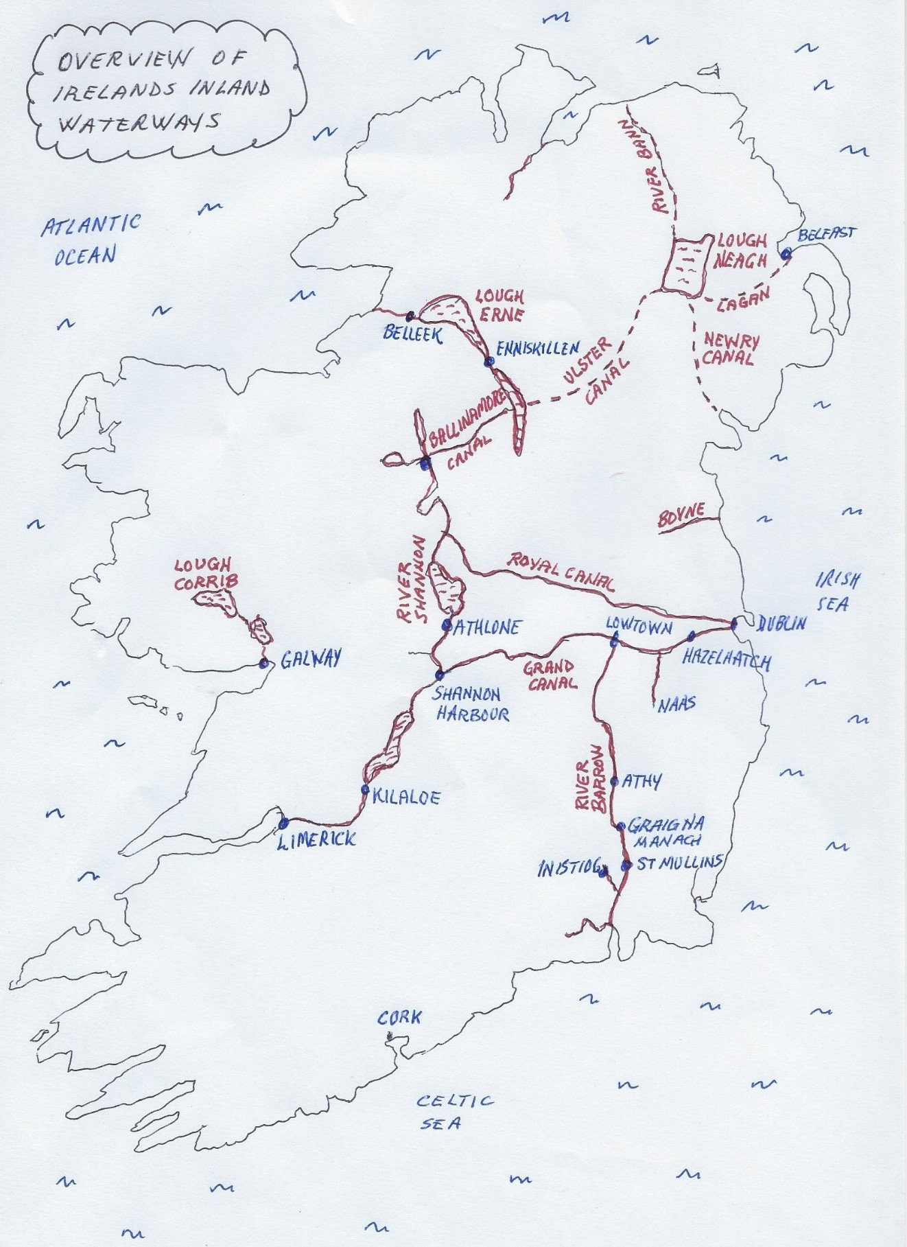Inland Waterways Sketch Map