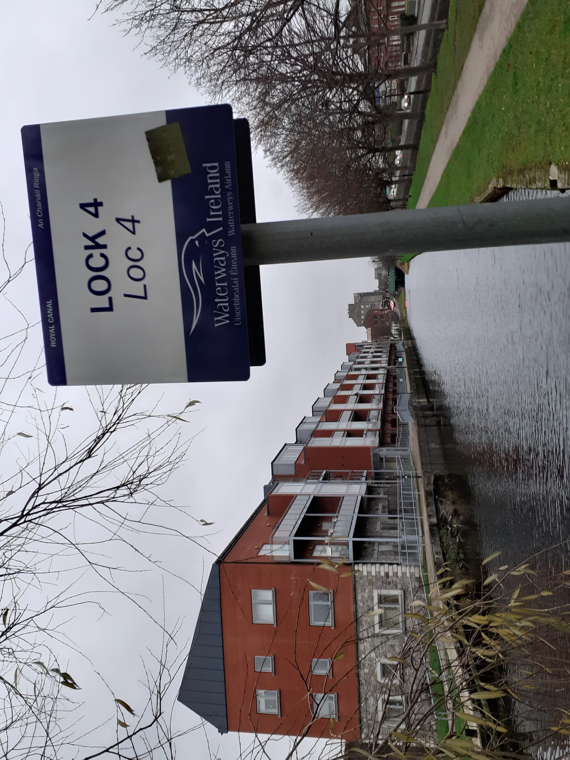 2019 12 Royal Canal Dublin Lock 4 Mountjoy, source of The Auld Triangle