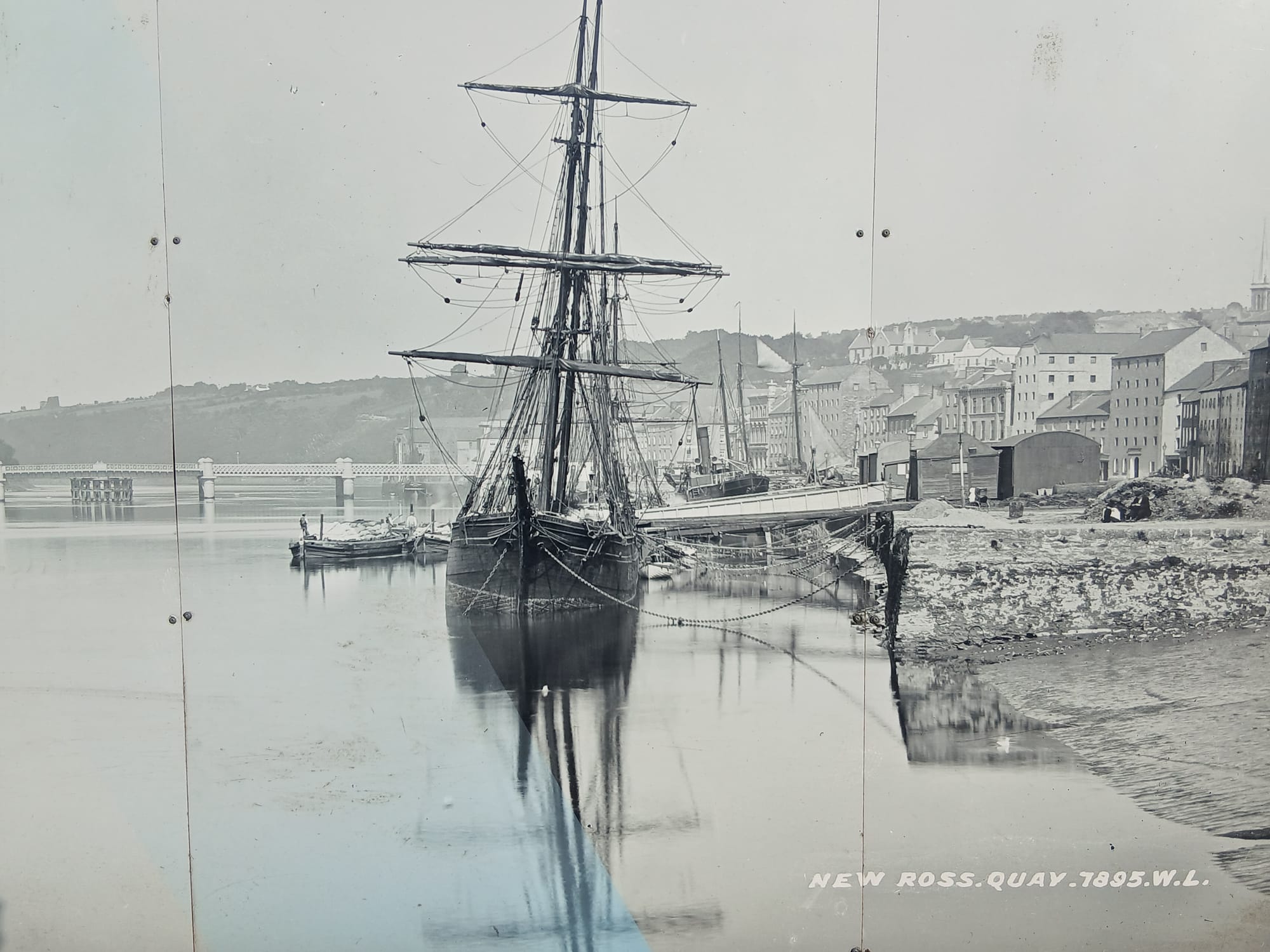 1800s River Barrow New Ross Quays, photos by National Library of Ireland