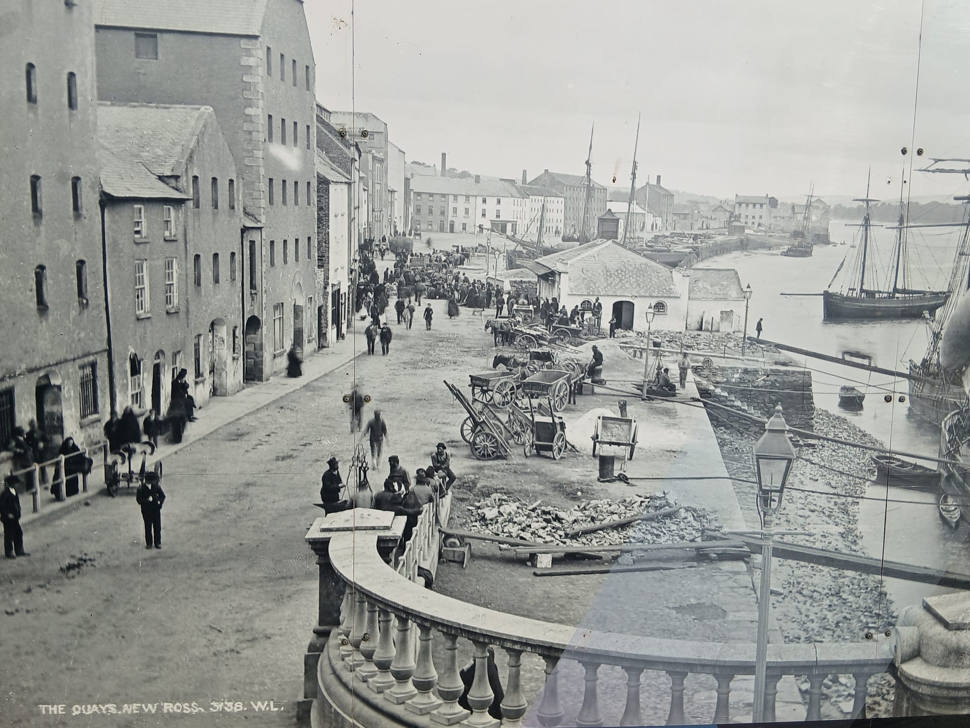 1800s River Barrow New Ross Quays, photos by National Library of Ireland
