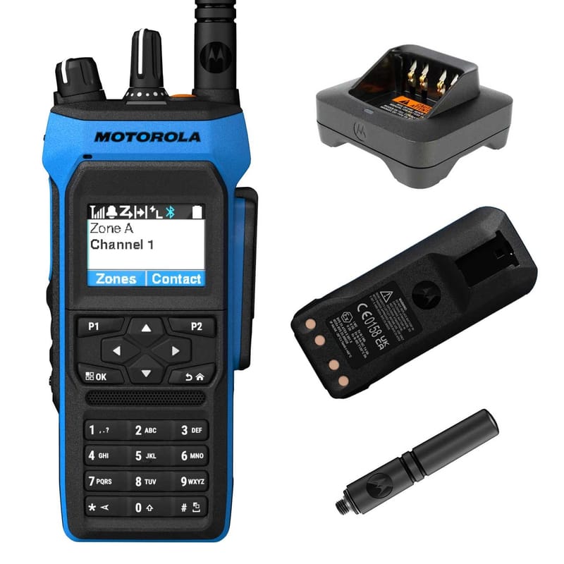 Motorola R7Ex Handheld Radio UHF FKP - Battery Antenna Charger