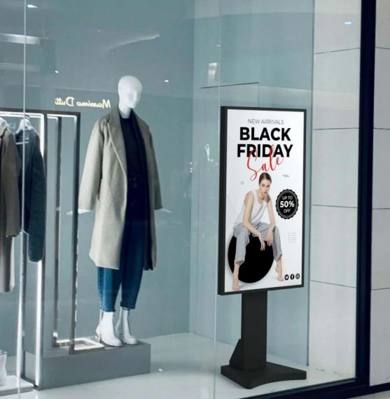 Display LCD Full HD 55" para vitrines - Alto Brilho 2500 NITS - Android 9