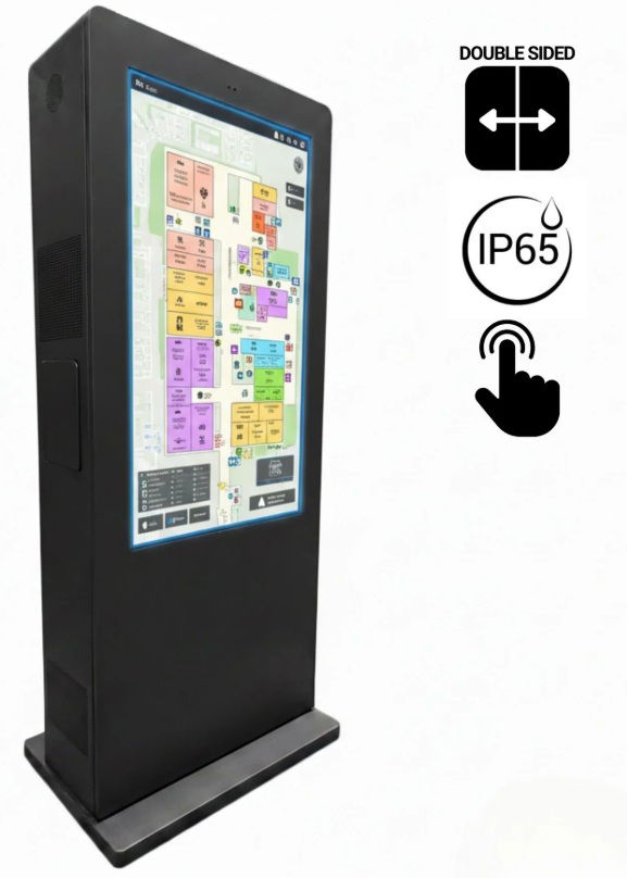 Tela totem de publicidade externa LCD 55" - Dupla face - Sem toque - Android