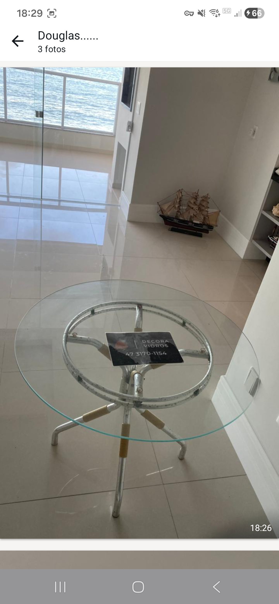 Tampos de Mesa em Vidro