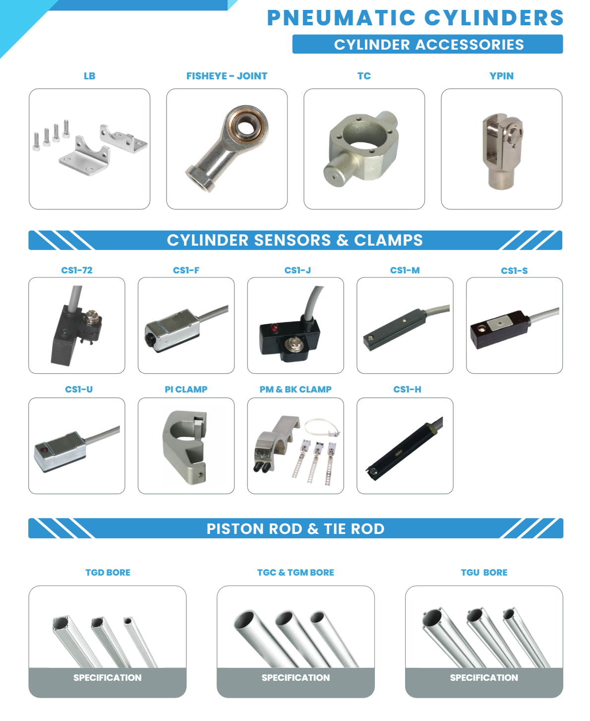 CYLINDER SPARE PARTS AND REED SWITCHES & SENSORS