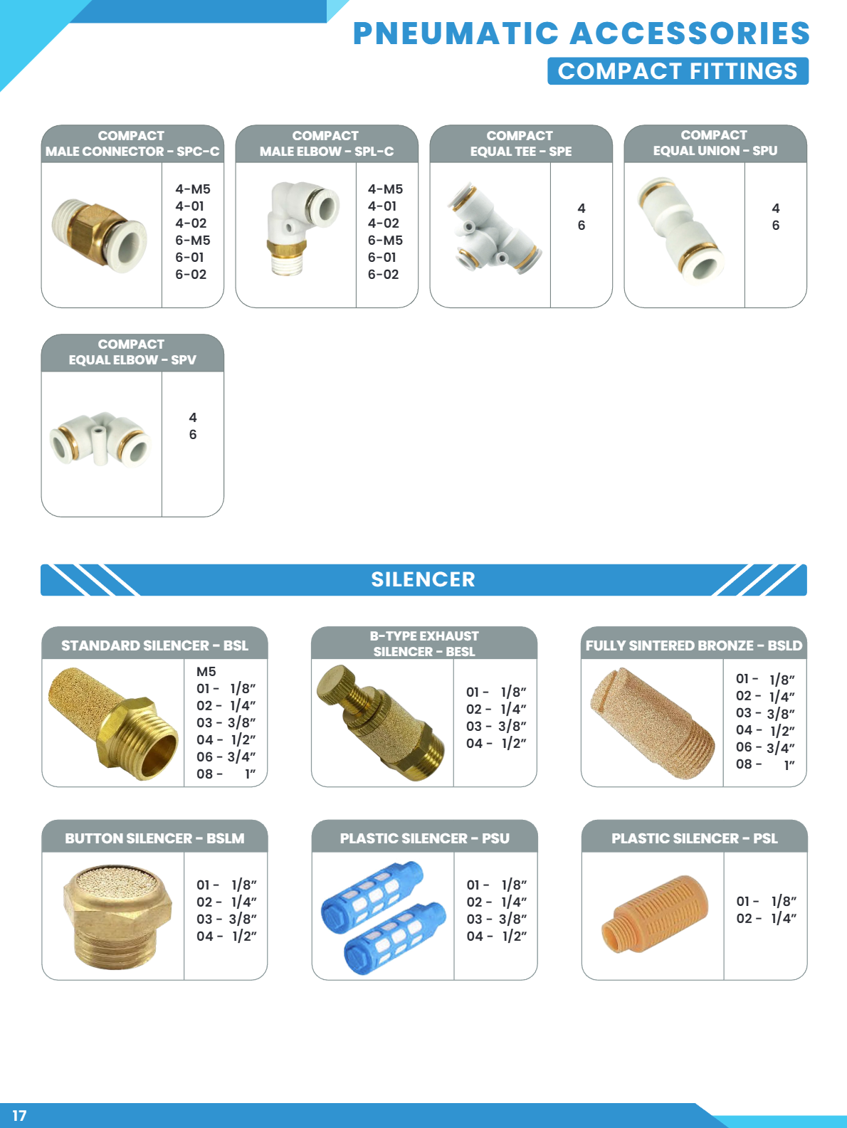 PNEUMATIC SILENCER  - HEAVY DUTY PNEUMATIC FITTING, PU CONNECTOR, PU ELBOW, POU TEE, PU UNIOIN, PU FEMALE FITTING, FLOW CONTROL VALVE