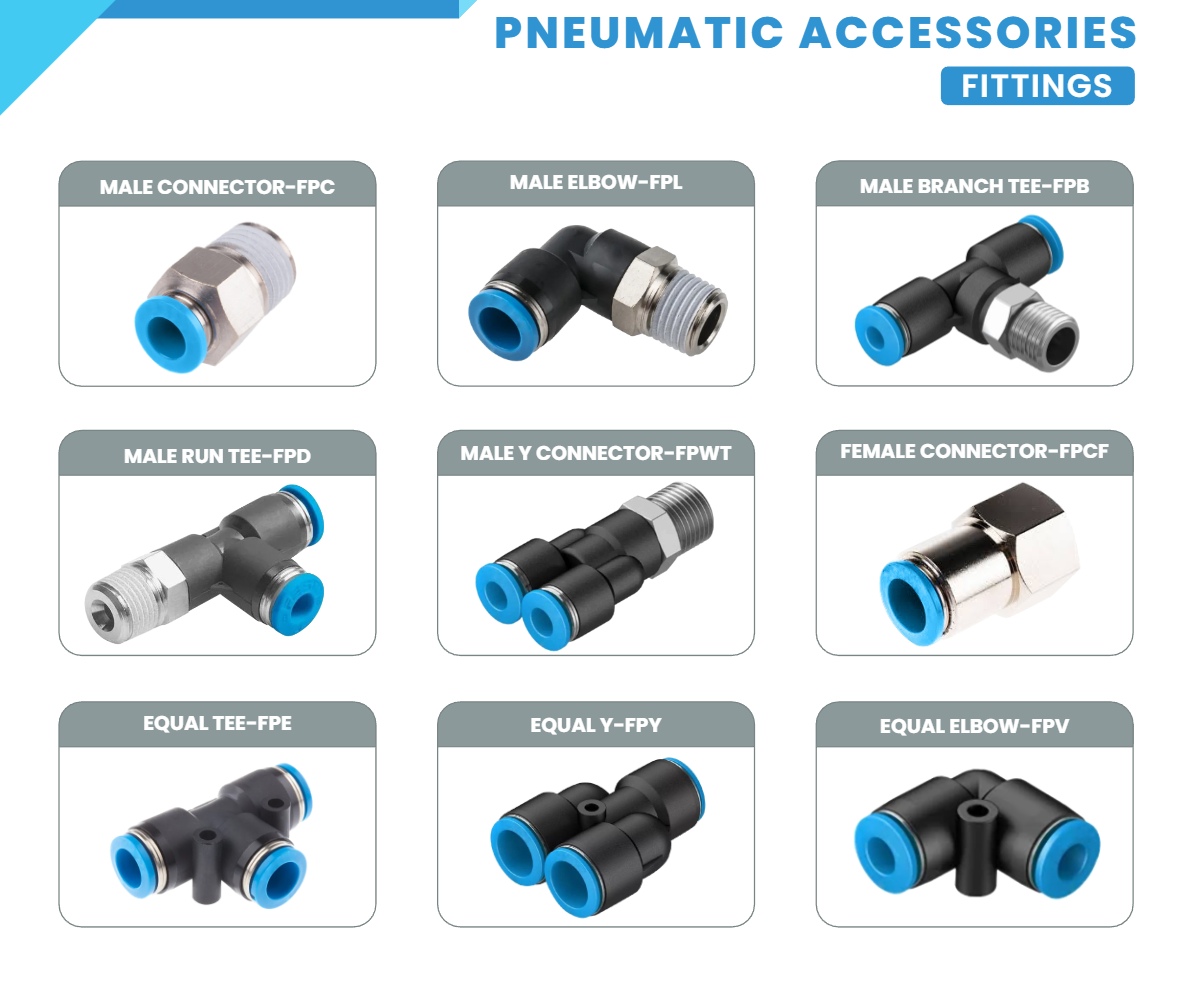 PREMIUM PNEUMATIC FITTING  - HEAVY DUTY PNEUMATIC FITTING, PU CONNECTOR, PU ELBOW, POU TEE, PU UNIOIN, PU FEMALE FITTING, FLOW CONTROL VALVE