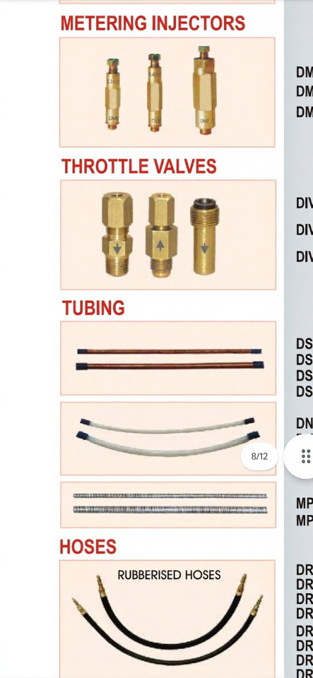 OIL INJECTOR, VALVED AND PIPE
