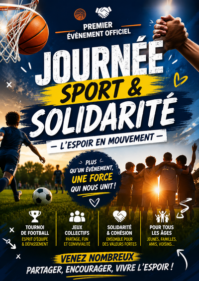 🏀🤝 PREMIER ÉVÉNEMENT OFFICIEL
Journée Sport & Solidarité