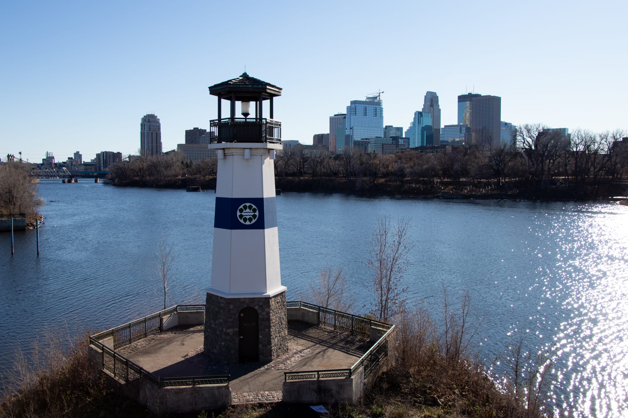 Boom Island Lighthouse with Skyline of Downtown MPLS in the background
