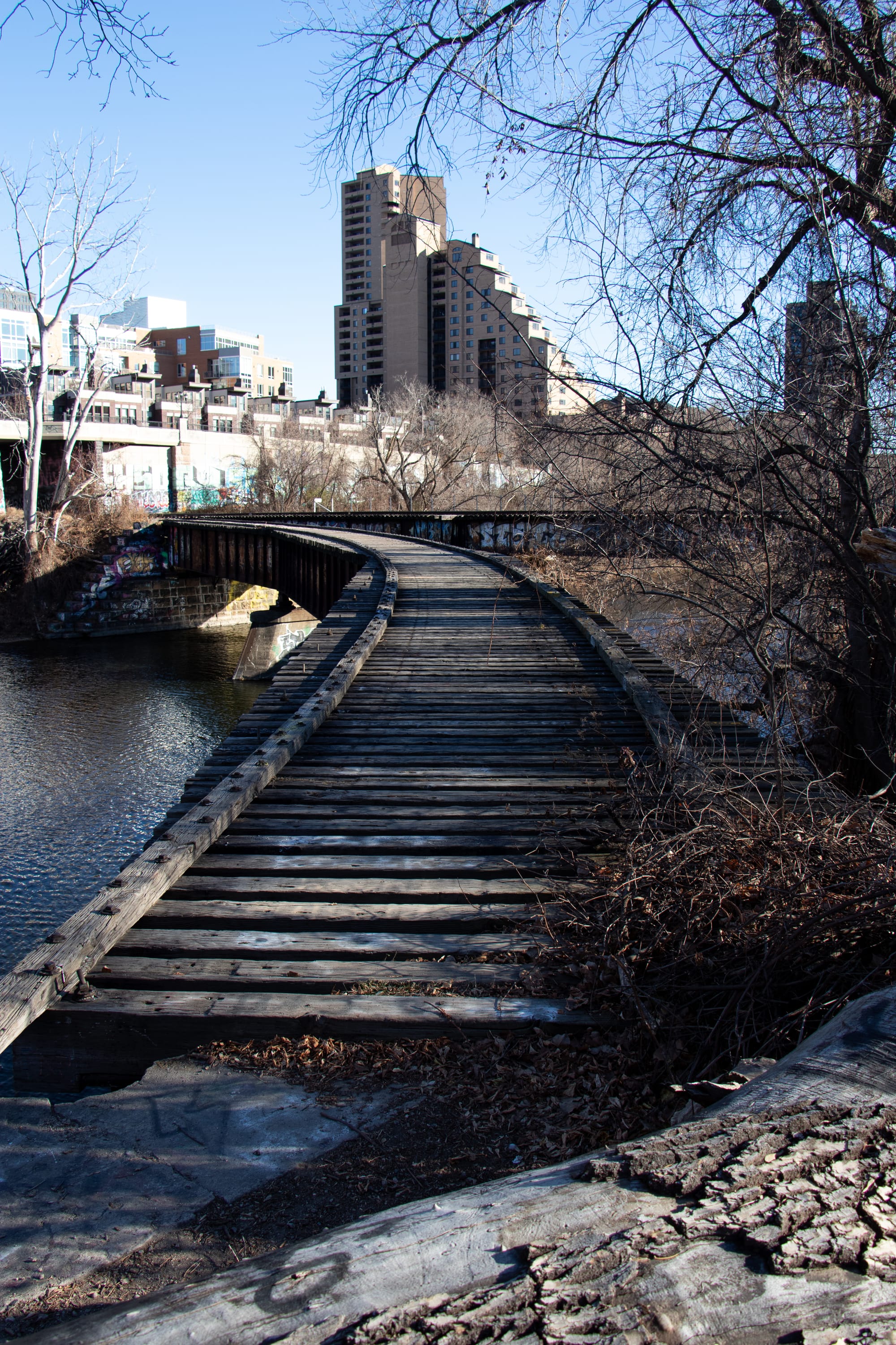 Abandoned railway line on Nicollet Island