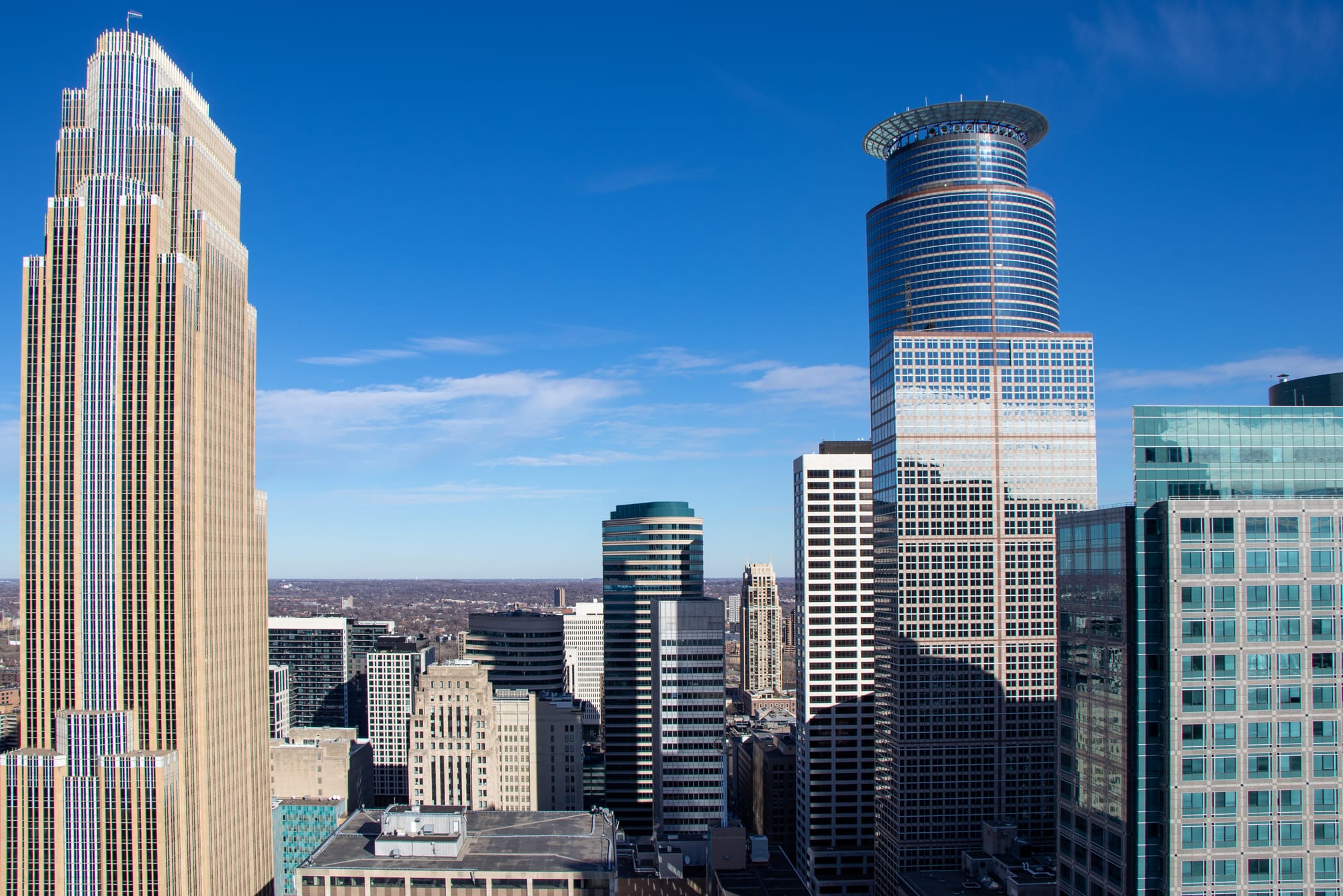 Skyline Downtown MPLS seen from the Foshay Tower observation deck