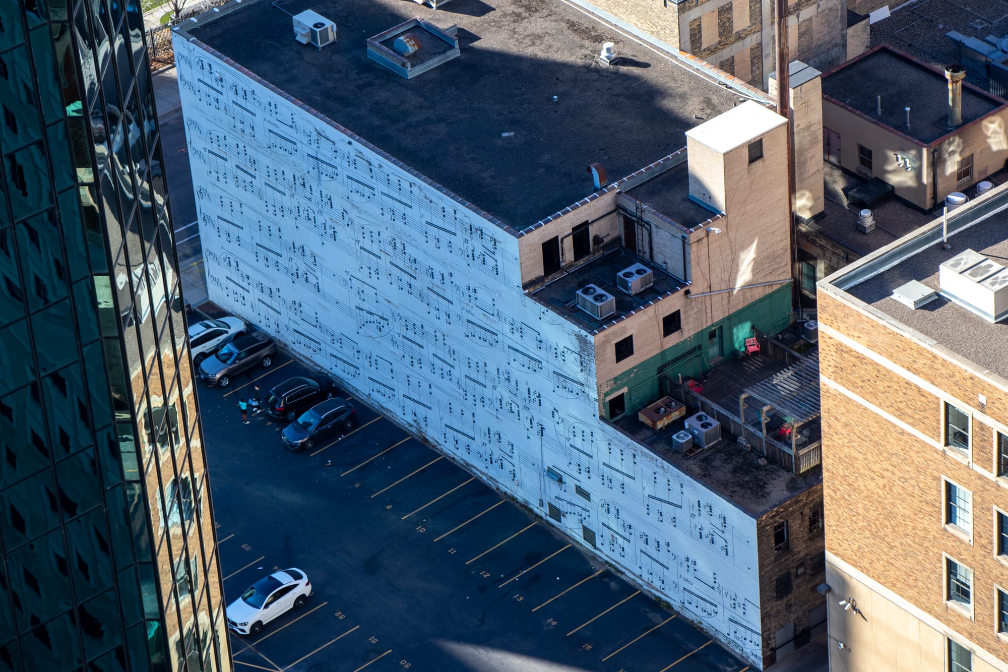 The Schmitt Music Mural seen from the Foshay Tower observation deck