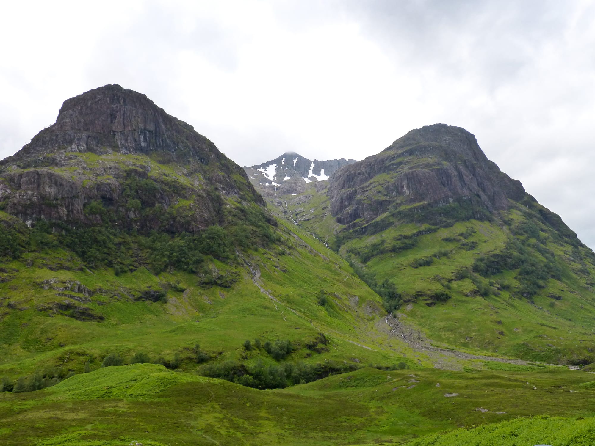 Mountain landscape in the Scottish Highlands near Glencoe (Glen Coe), Scotland