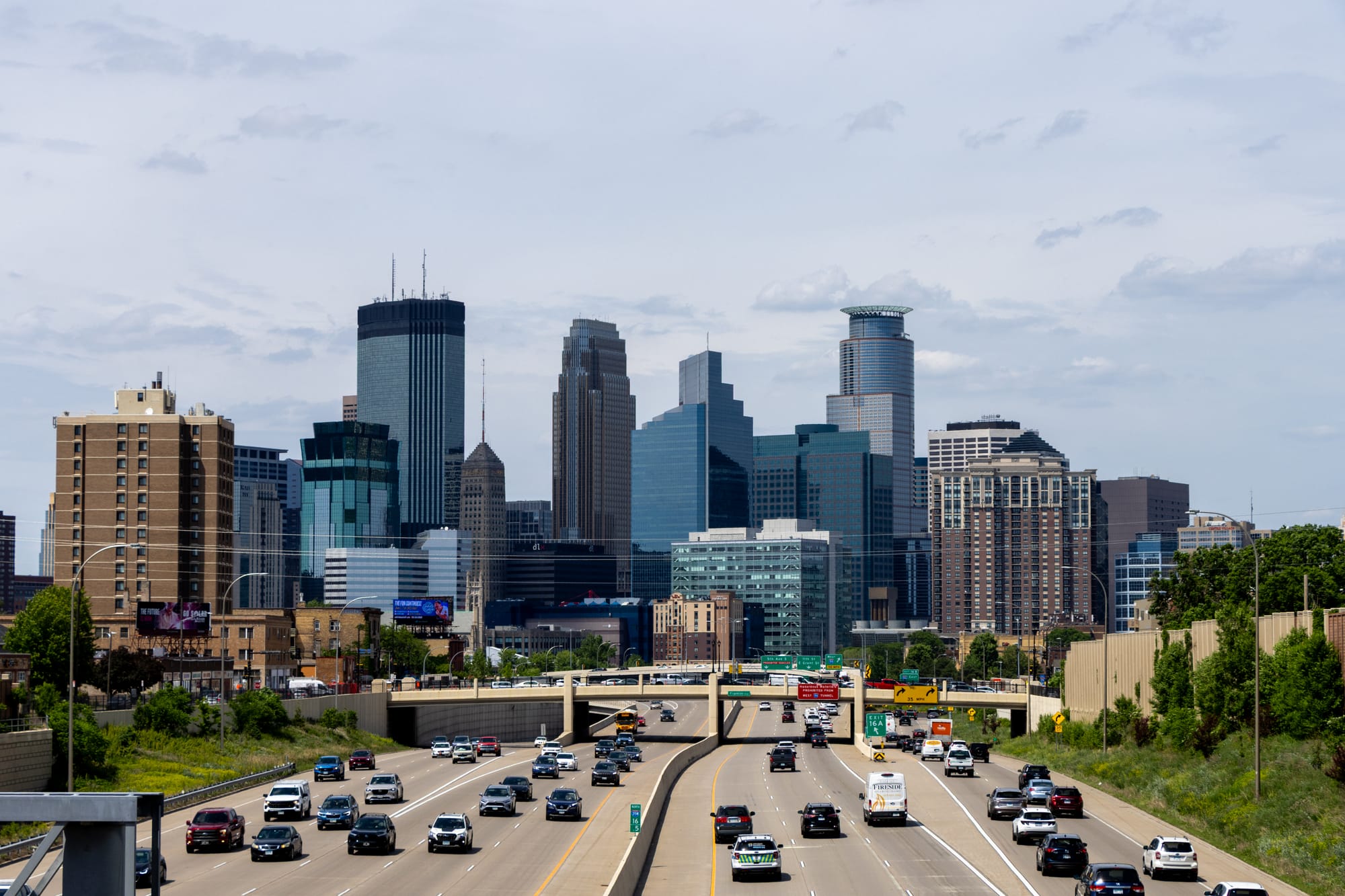 Minneapolis Skyline seen from Bridge near Electric Fetus Record Store