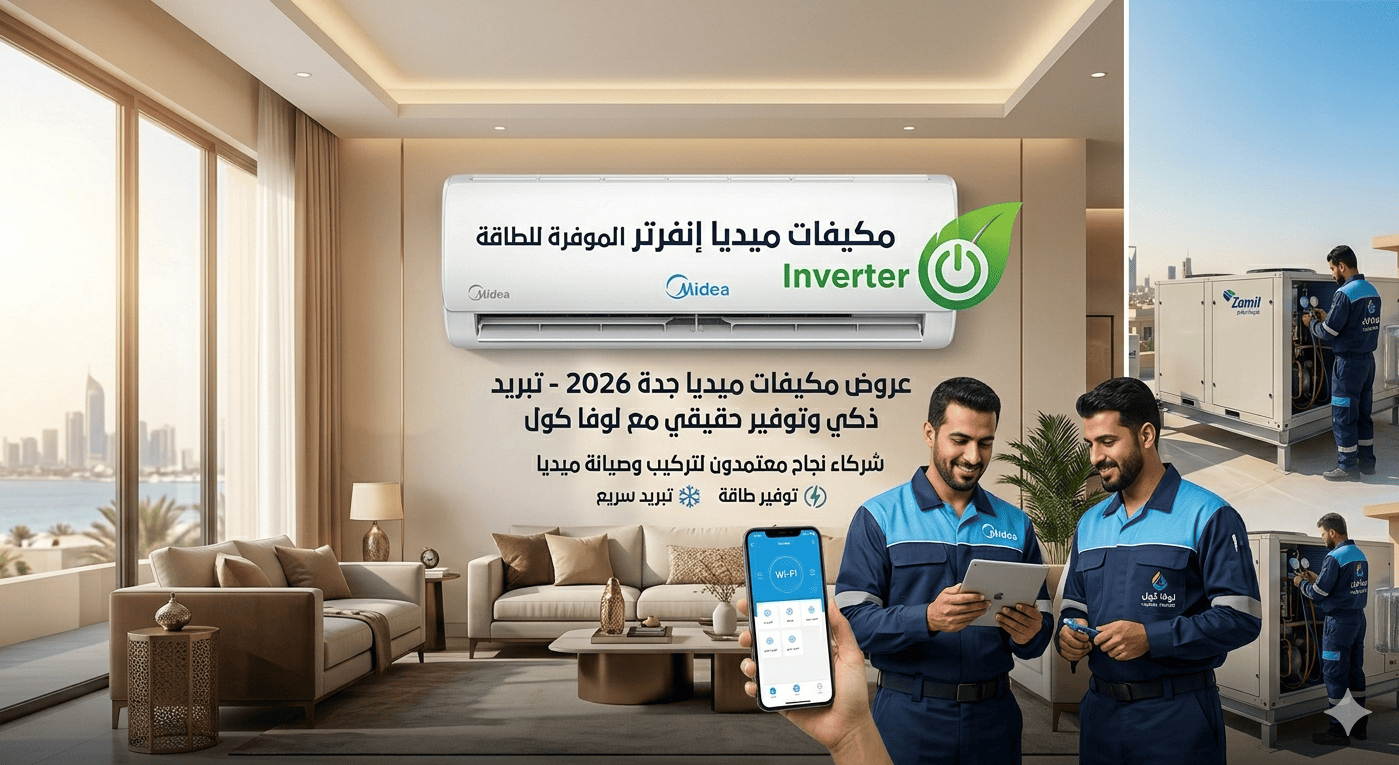 مكيفات ميديا جدة 2026 | توريد وصيانة ميديا إنفرتر | لوفا كول