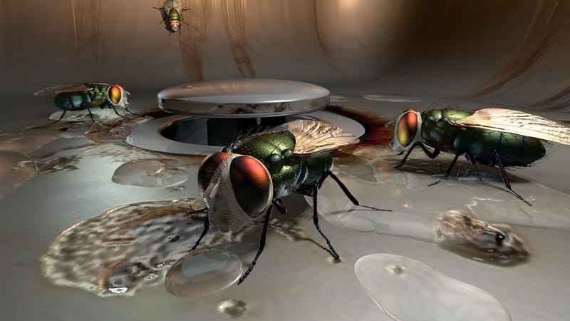 flies in drain