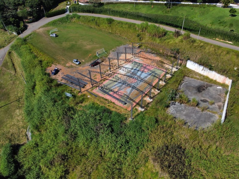 Obra de uma quadra Poliesportiva no munícipio de Jambeiro/SP