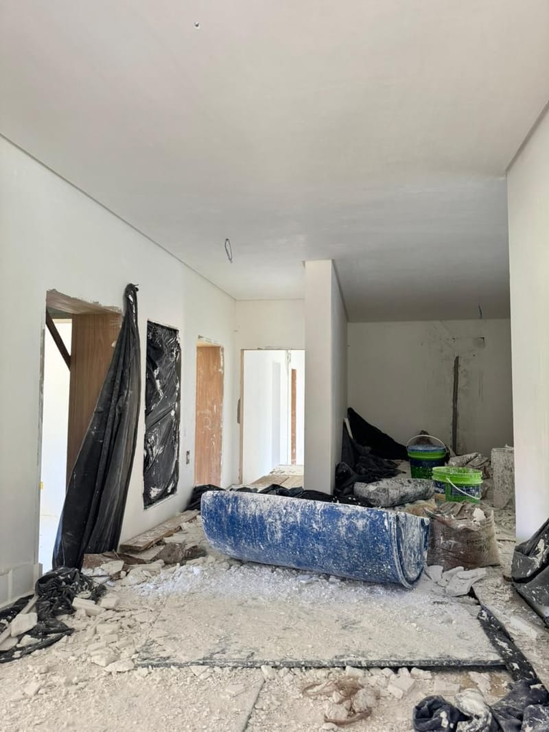Obra em andamento no condomínio aeronáutico Ipuã
