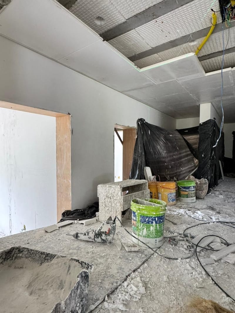 Obra em andamento no condomínio aeronáutico Ipuã