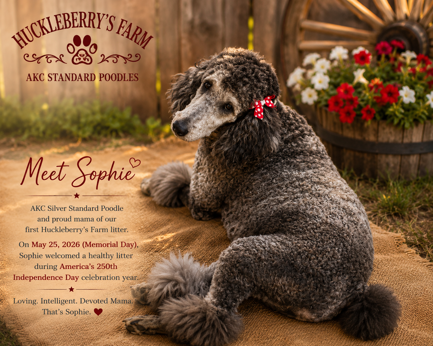 AKC Standard Poodle dam - Sophie