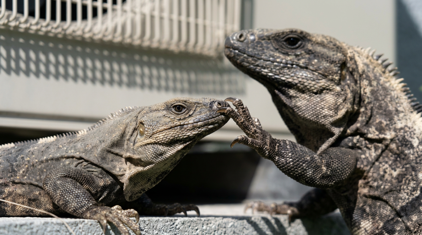 Common Green Iguanas