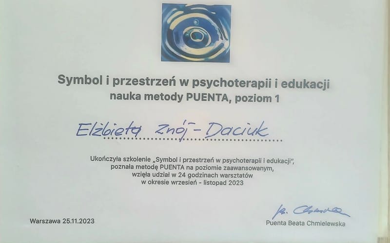 PSYCHOLOŻKA, PSYCHOTERAPEUTKA, HIPNOTERAPEUTKA, 