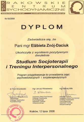 PSYCHOLOŻKA, PSYCHOTERAPEUTKA, HIPNOTERAPEUTKA, 