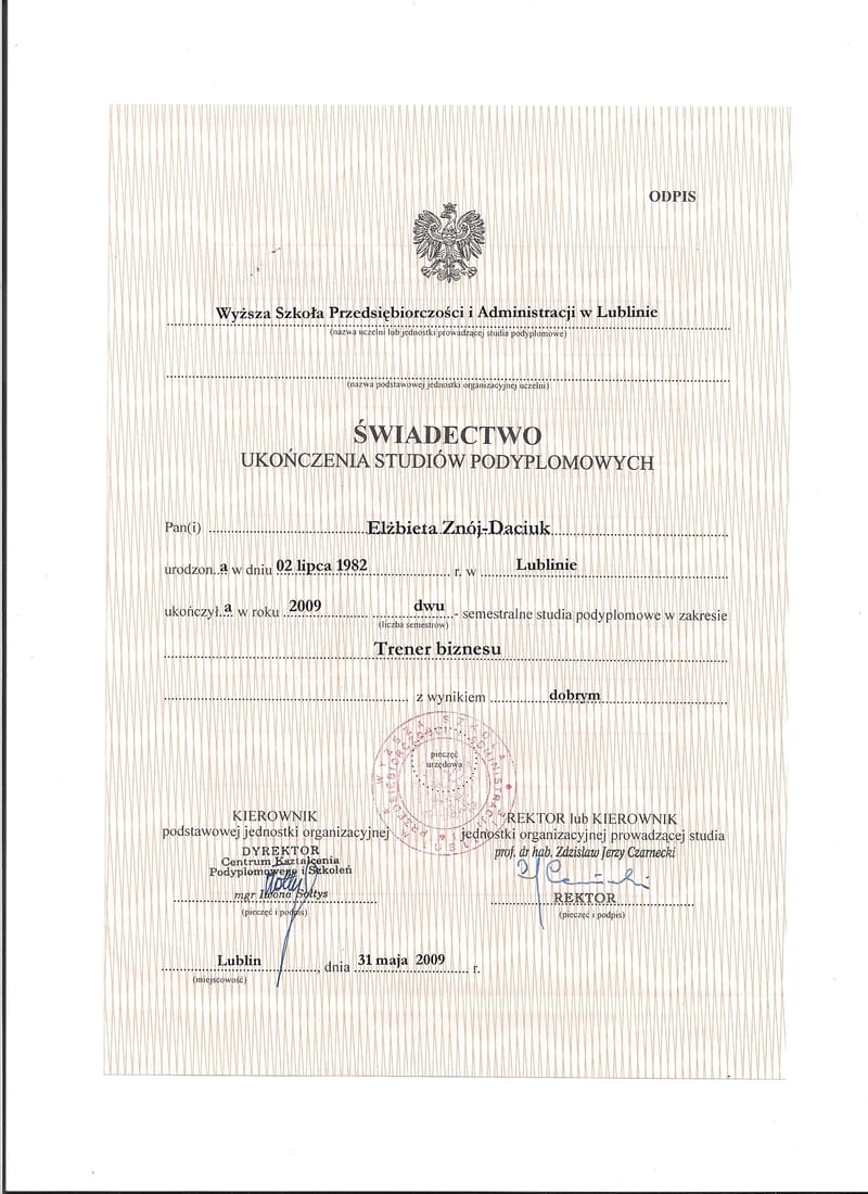 PSYCHOLOŻKA, PSYCHOTERAPEUTKA, HIPNOTERAPEUTKA, 